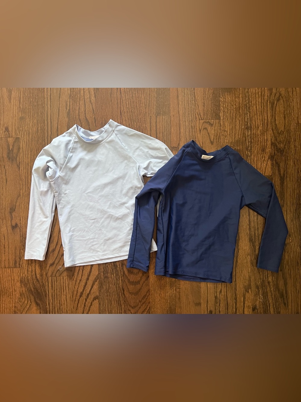 Kids Long-Sleeve Rash Guard Top - Navy and Light Blue - Minnow Swim